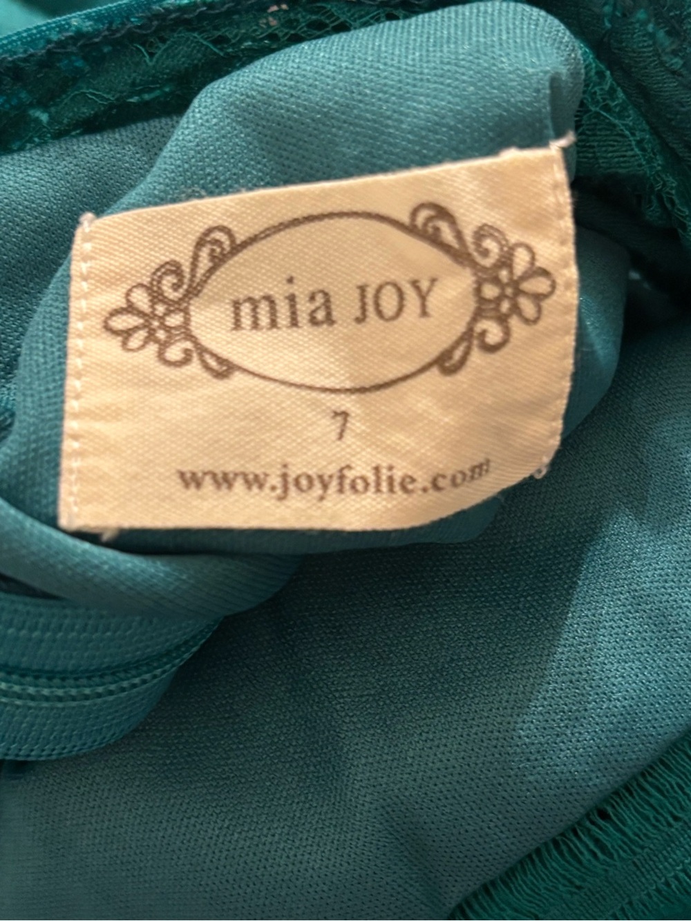 Joyfolie Teal Girl Tiered Ruffle Bohemian Cottagecore Maxi Event Dress Size 7 - Picture 4 of 5